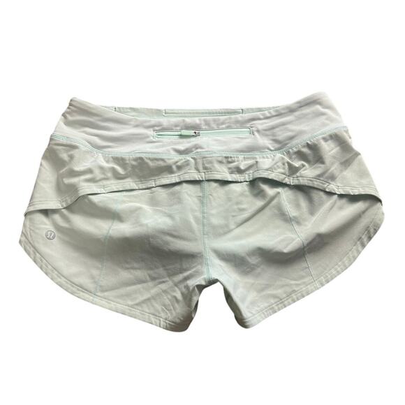 Lululemon athletica Light Sea Mist Mint Green Running Shorts Size 6 - Picture 3 of 8